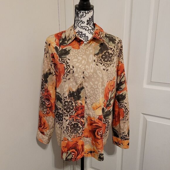Chico's no iron floral top - Picture 1 of 7